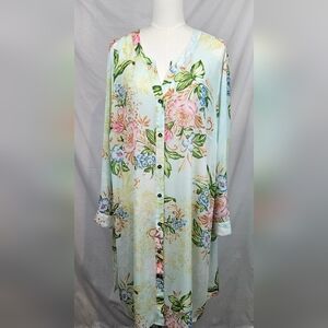 Catherine's Mesh Floral Button Front Cardigan 2X Coquette Fairycore Feminine